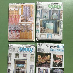 NEW - 4 Different Sewing Patterns for Curtains & Patio Decorating